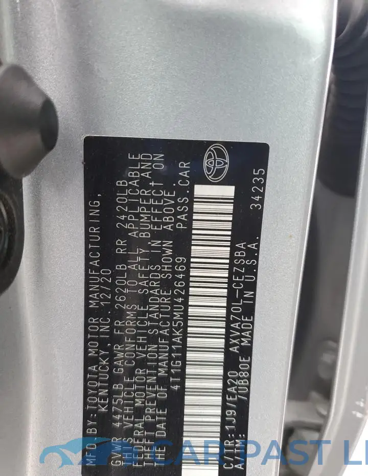 4T1G11AK5MU426469# 12