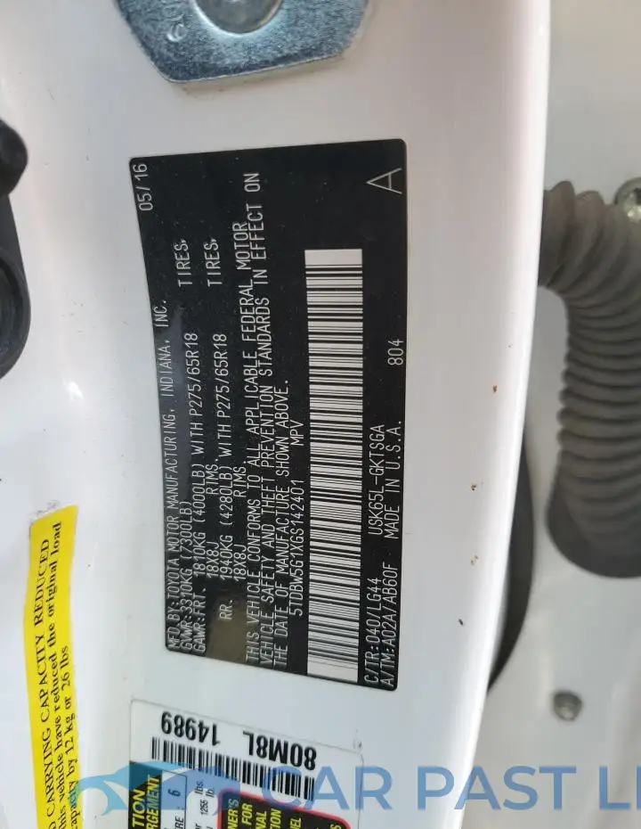 5TDBW5G1XGS142401# 13