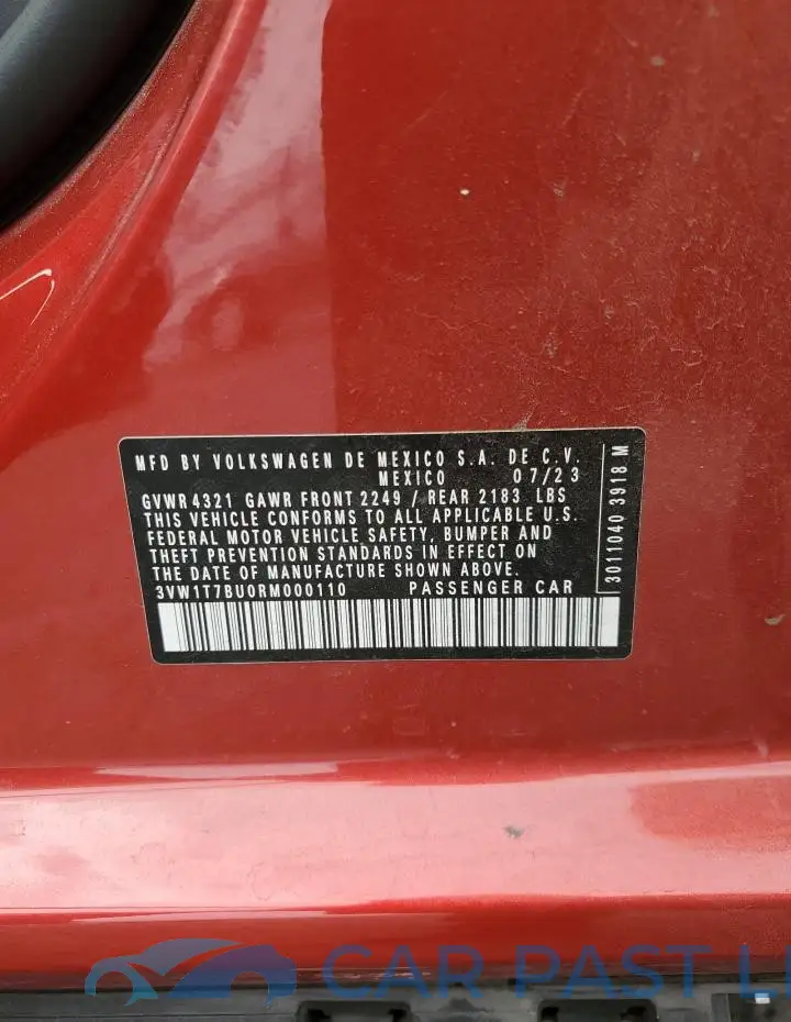 3VW1T7BU0RM000110# 13