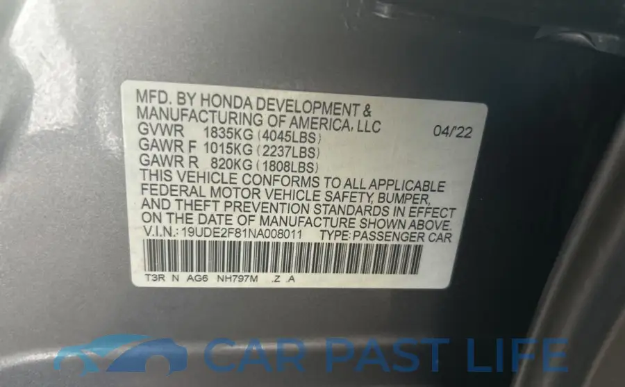 19UDE2F81NA008011# 10