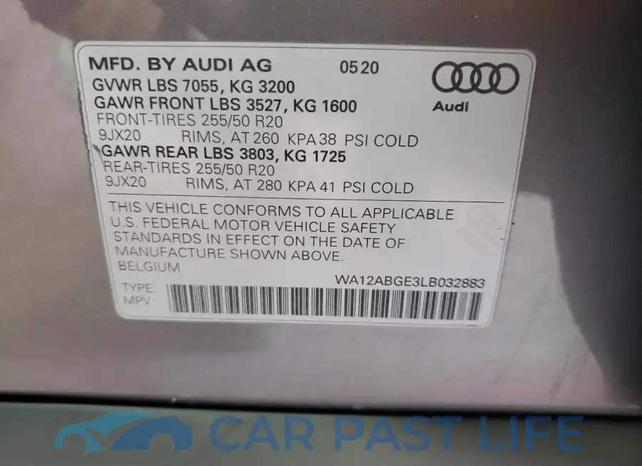 WA12ABGE3LB032883# 13