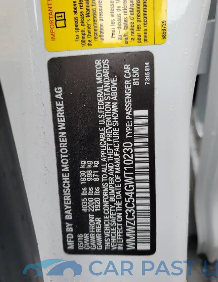 WMWZC3C54GWT10230# 12