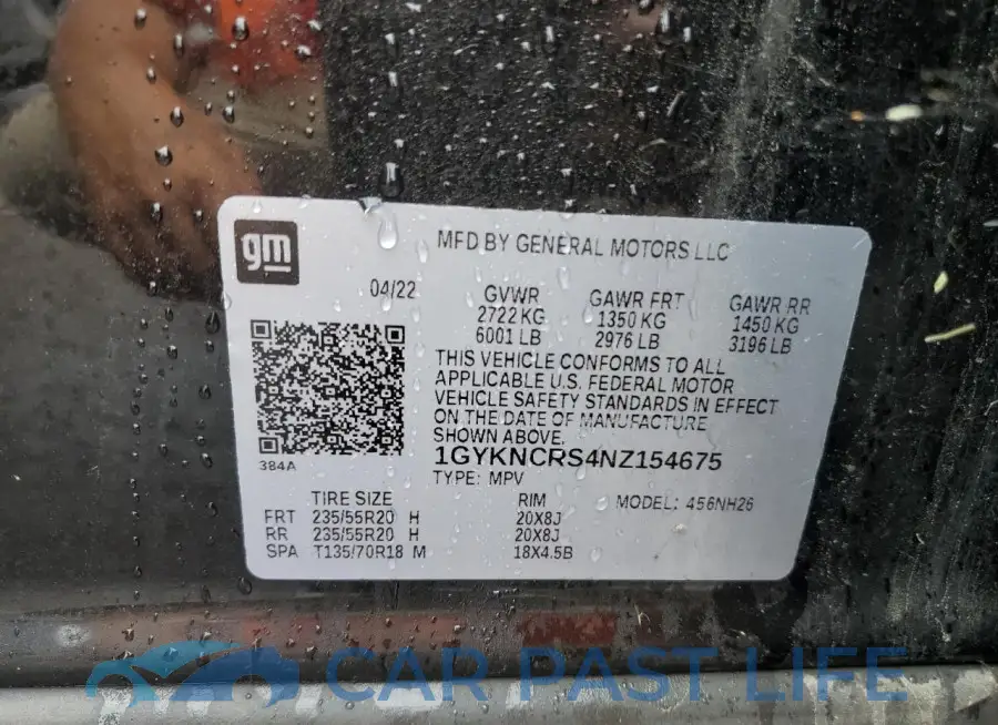 1GYKNCRS4NZ154675# 13