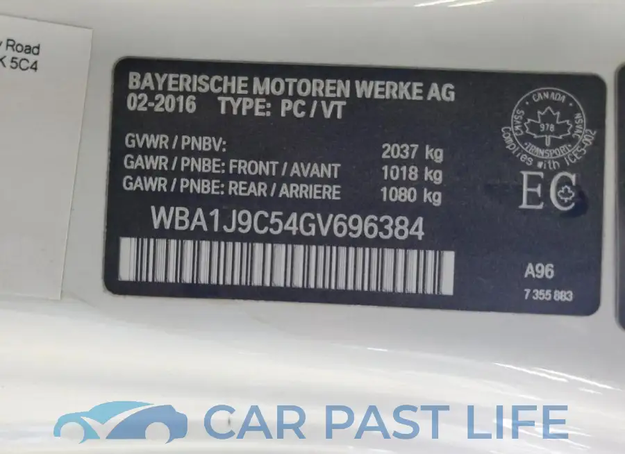 WBA1J9C54GV696384# 12