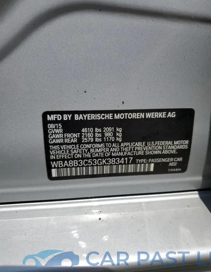WBA8B3C53GK383417# 13