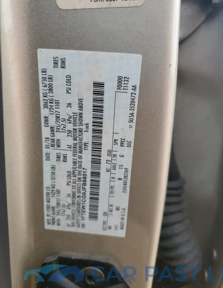 1FTEW1CG9JFB88017# 12