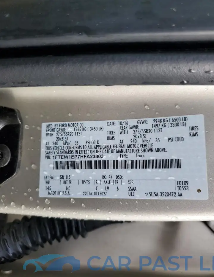 1FTEW1EP7HFA23803# 12