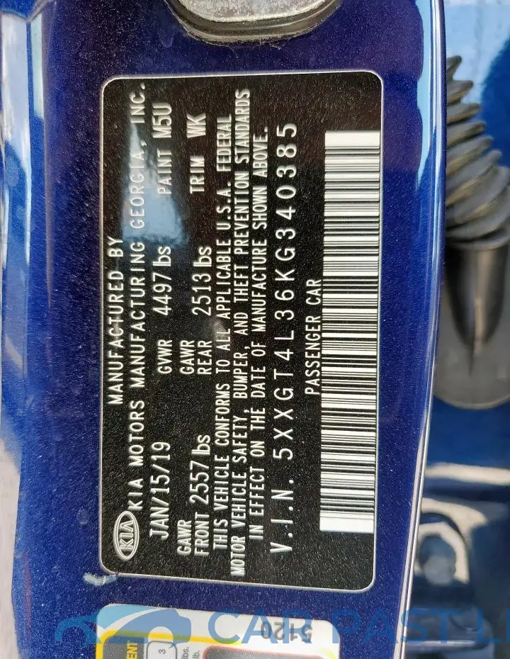 5XXGT4L36KG340385# 12