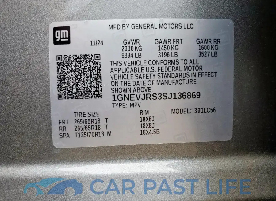 1GNEVJRS3SJ136869# 13