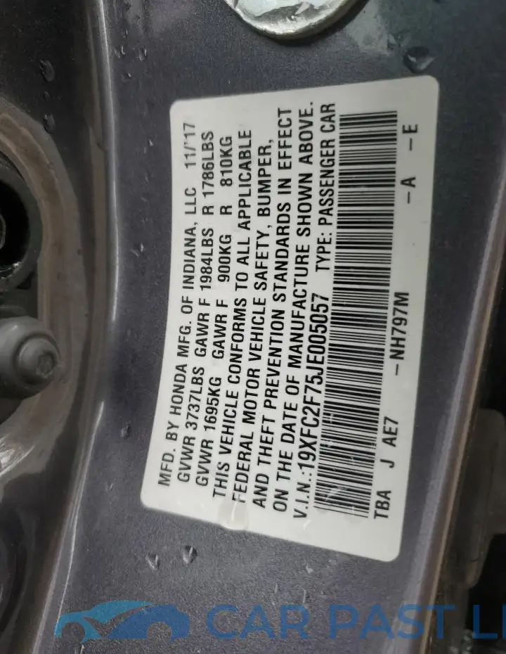 19XFC2F75JE005057# 13