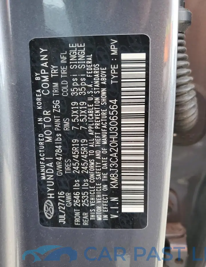 KM8J3CA20HU306564# 13