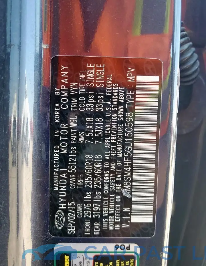 KM8SM4HF5GU150598# 13