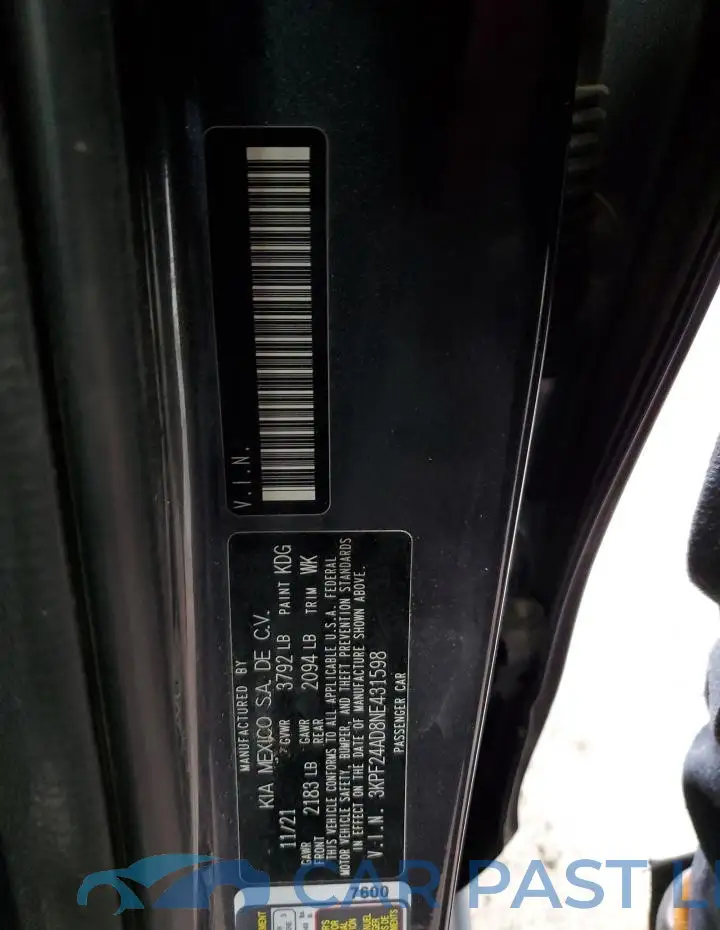 3KPF24AD8NE431598# 14