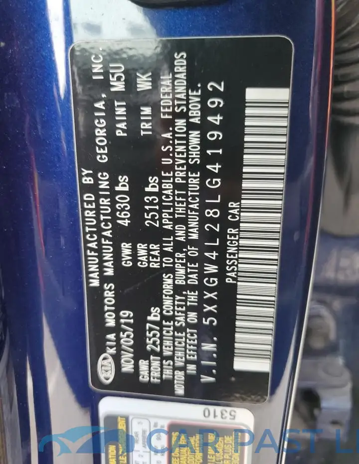 5XXGW4L28LG419492# 12