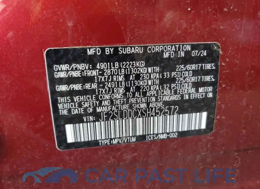 JF2SLDDCXSH452572# 14