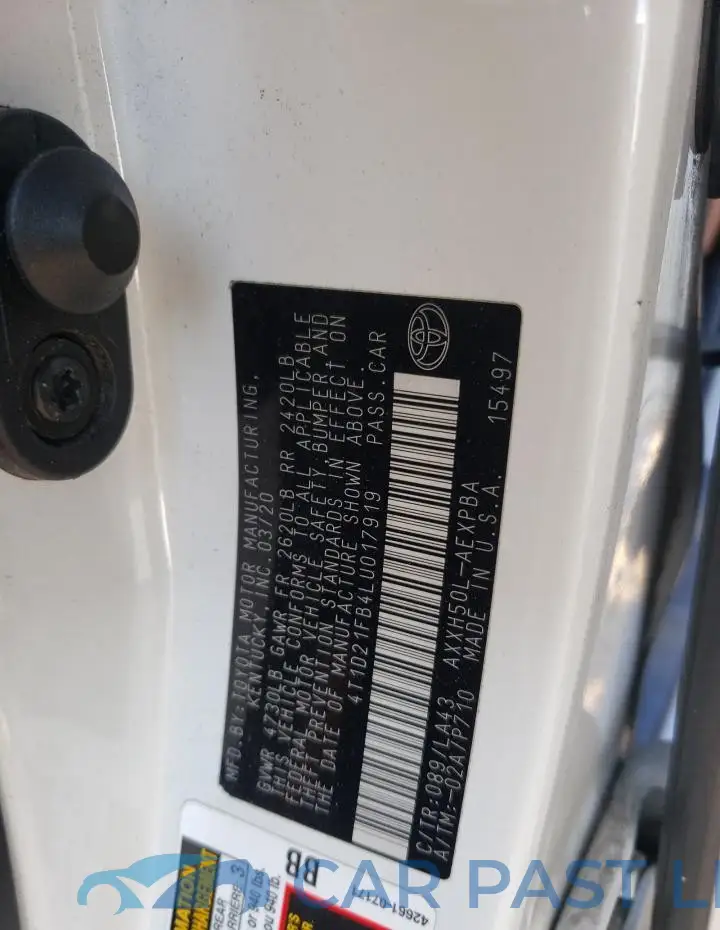 4T1D21FB4LU017919# 12