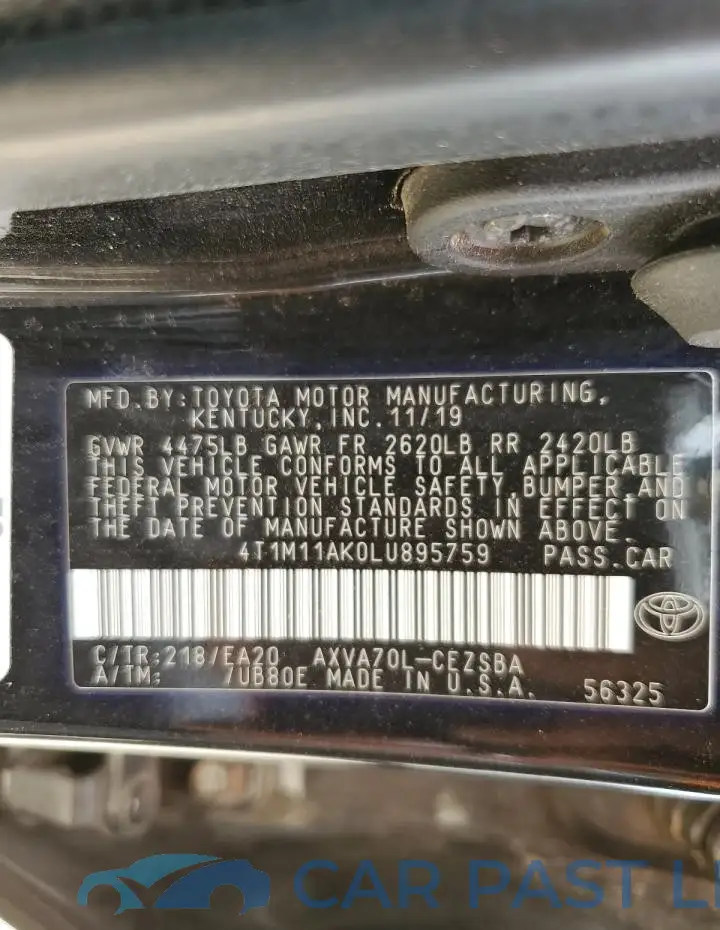 4T1M11AK0LU895759# 13