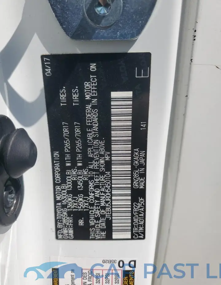 JTEBU5JR0H5450104# 12