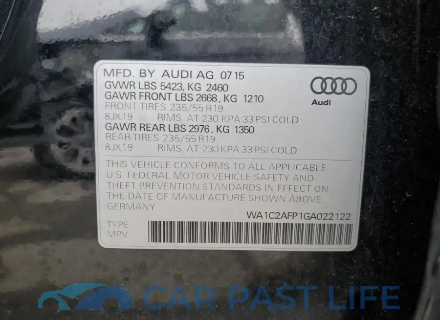 WA1C2AFP1GA022122# 12
