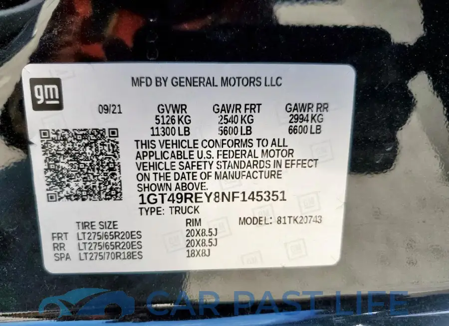 1GT49REY8NF145351# 13