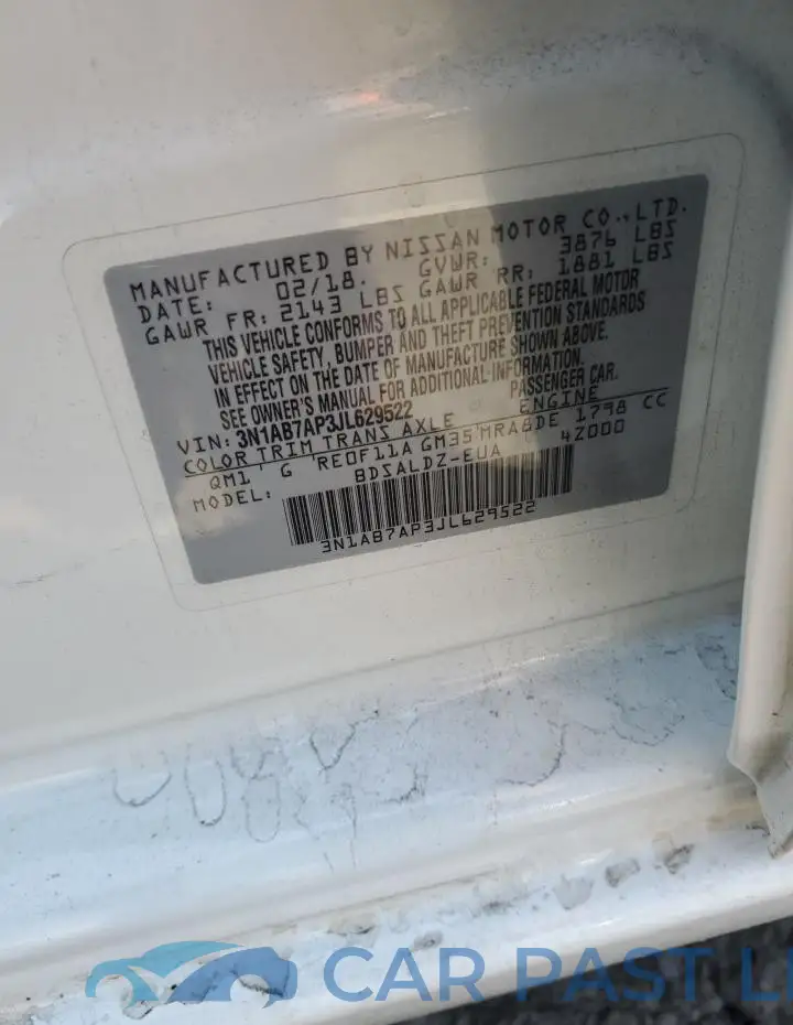 3N1AB7AP3JL629522# 12