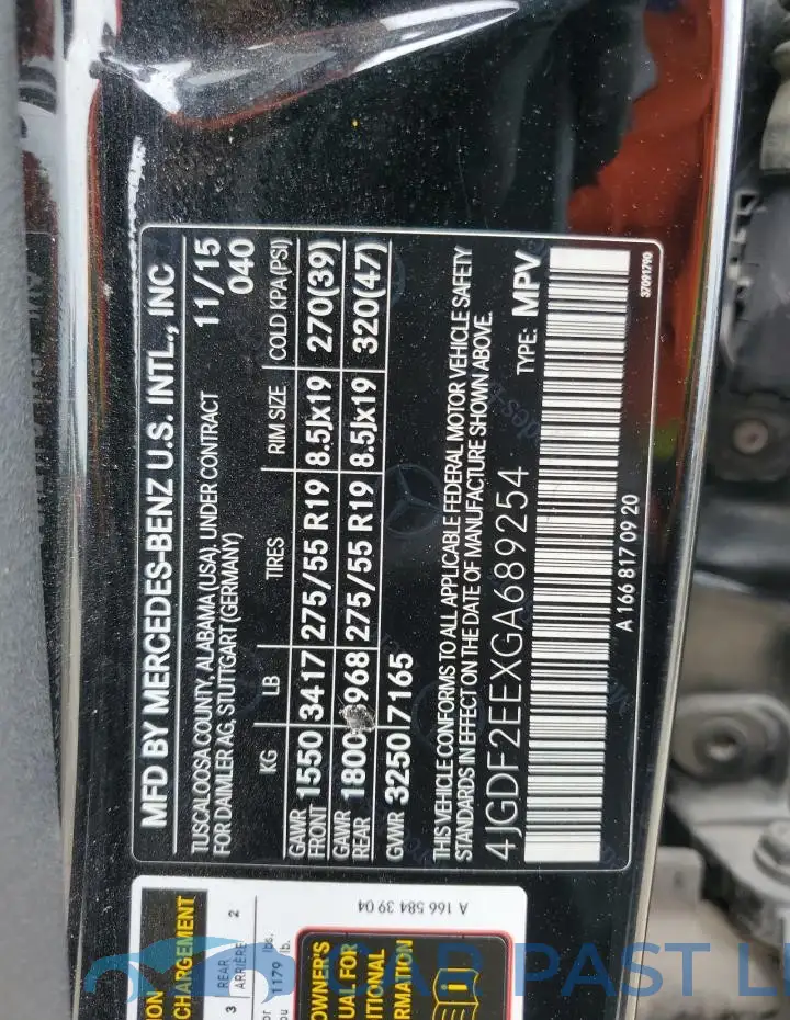 4JGDF2EEXGA689254# 13
