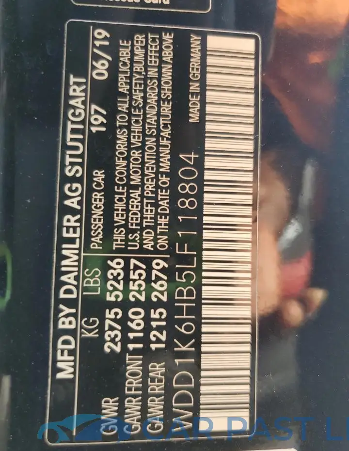 WDD1K6HB5LF118804# 12