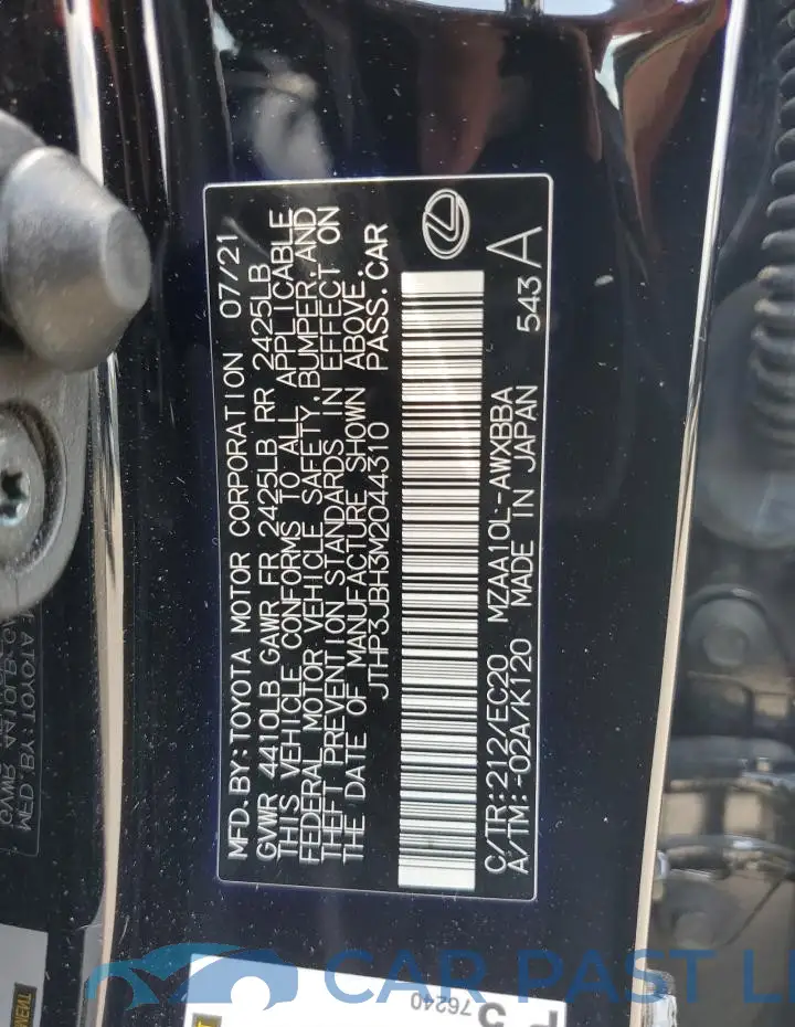 JTHP3JBH3M2044310# 13