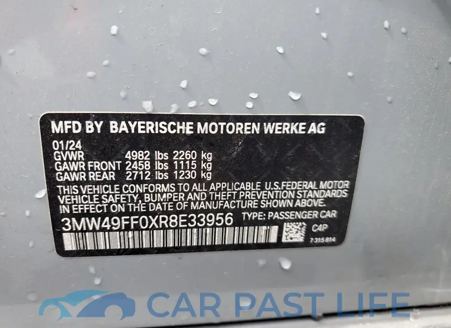 3MW49FF0XR8E33956# 12