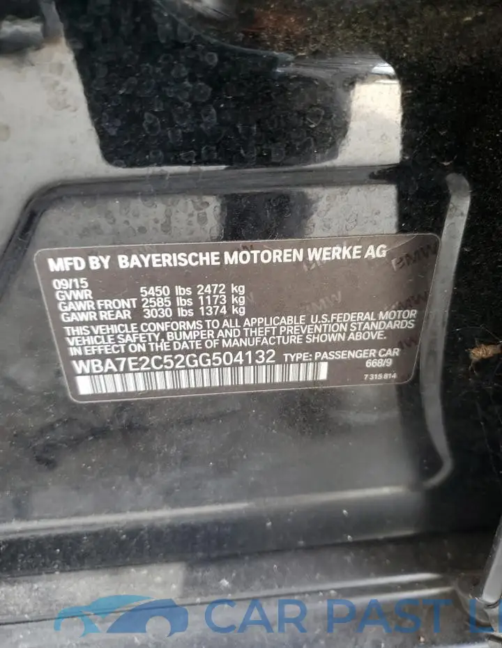 WBA7E2C52GG504132# 12