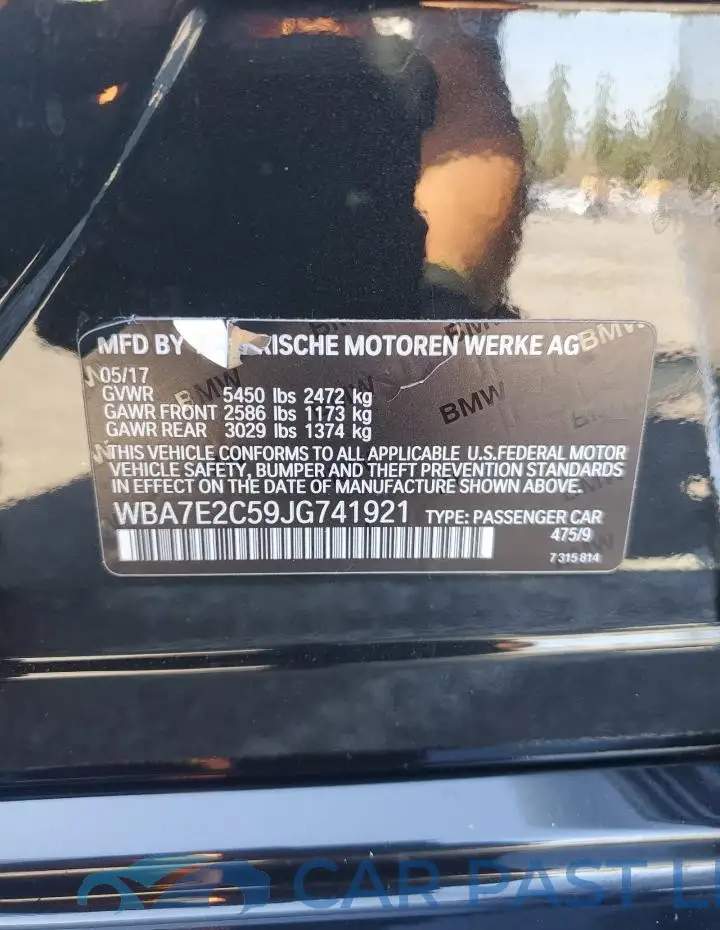 WBA7E2C59JG741921# 12