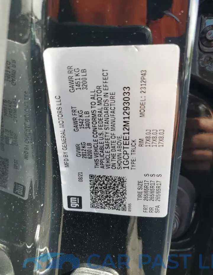 1GCPTEE12M1293033# 12