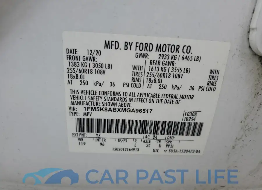 1FM5K8ABXMGA96517# 13