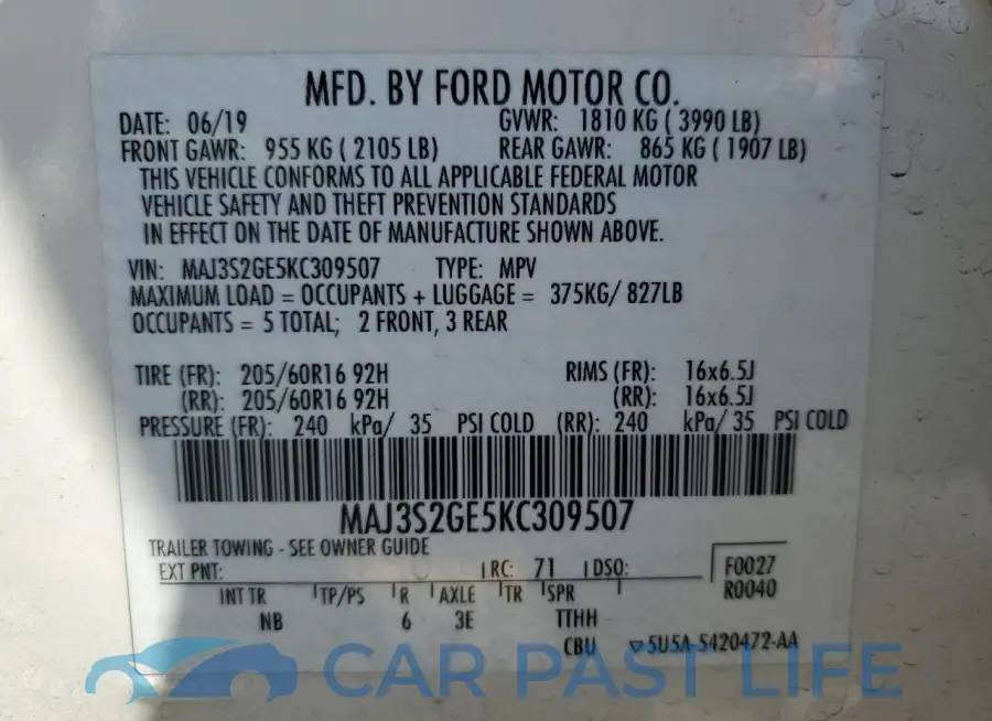 MAJ3S2GE5KC309507# 13