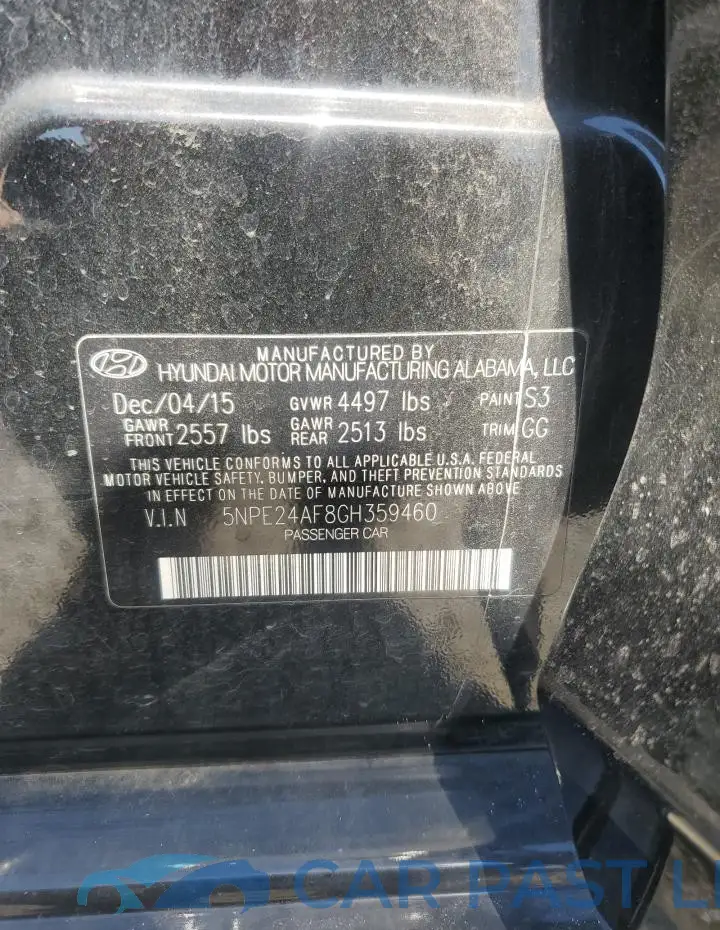 5NPE24AF8GH359460# 12