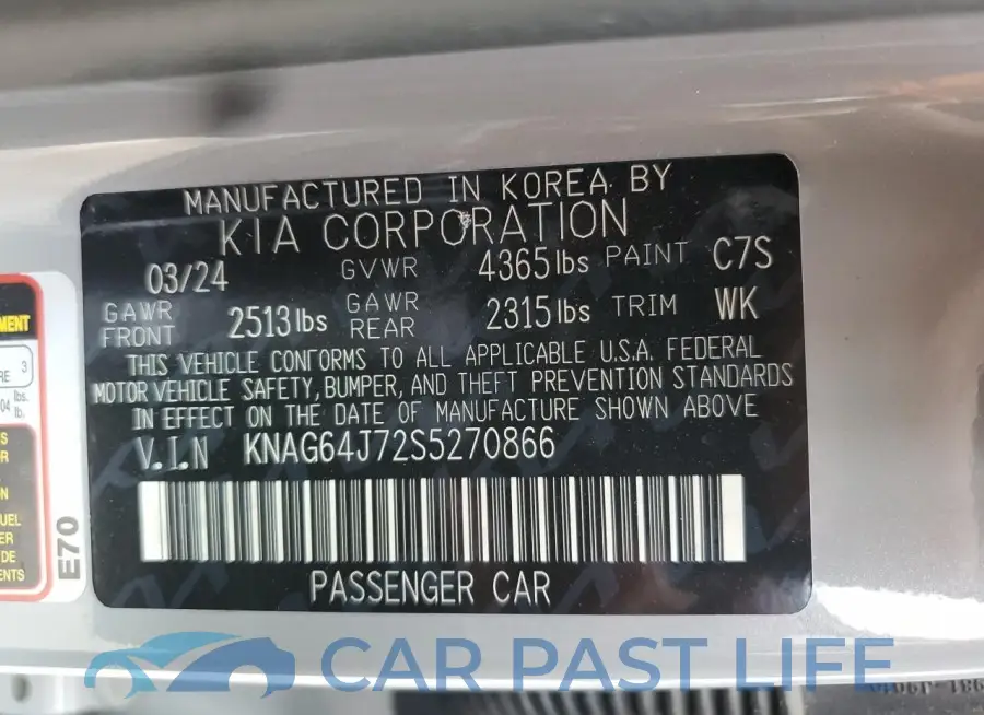KNAG64J72S5270866# 13