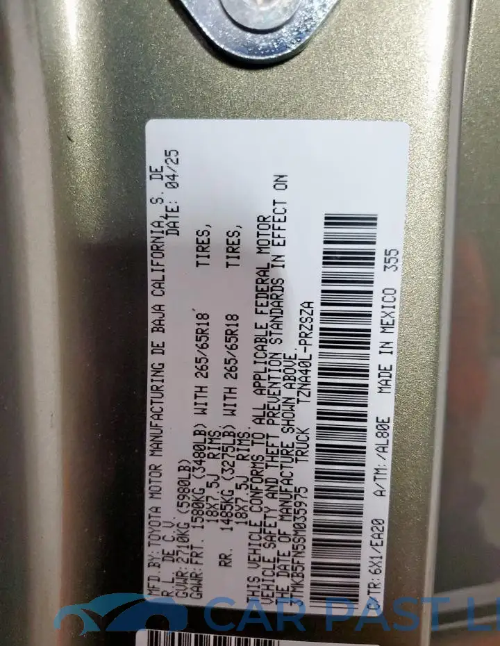 3TMKB5FN5SM035975# 12