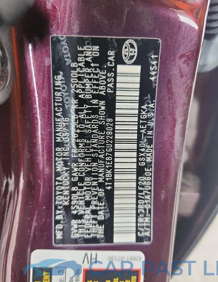 4T1BK1EB7GU228028# 13