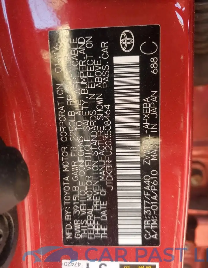 JTDKBRFU2G3508464# 12