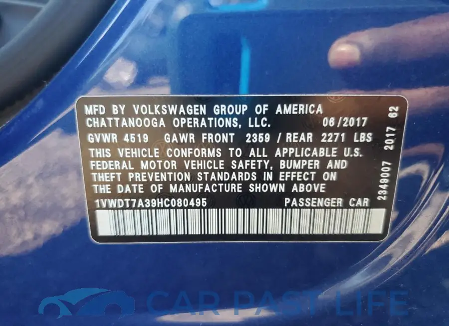 1VWDT7A39HC080495# 12