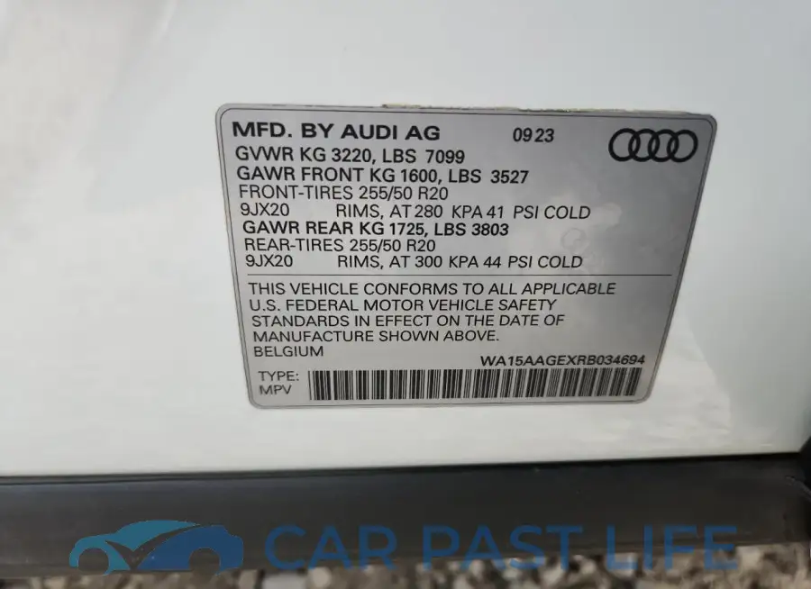 WA15AAGEXRB034694# 13