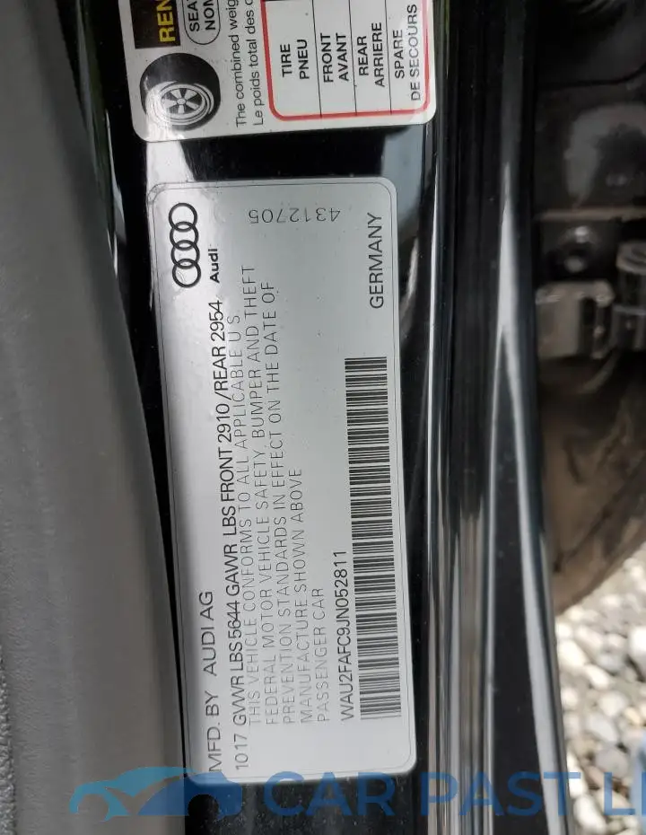 WAU2FAFC9JN052811# 12