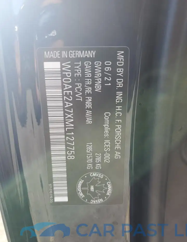 WP0AE2A7XML127758# 12