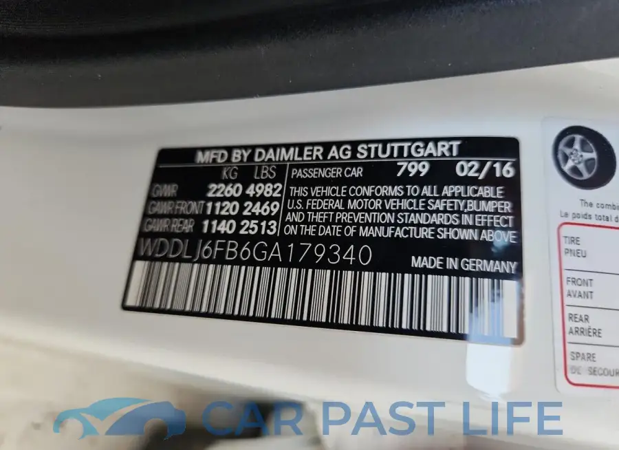 WDDLJ6FB6GA179340# 12