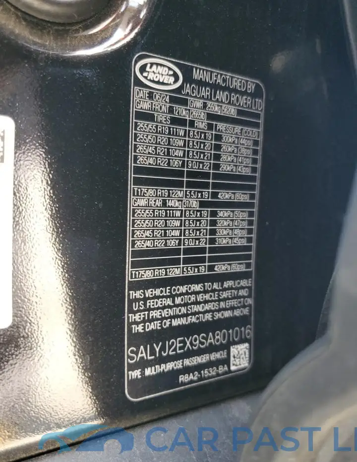 SALYJ2EX9SA801016# 13
