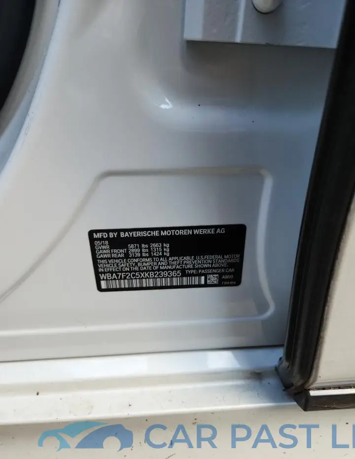 WBA7F2C5XKB239365# 12