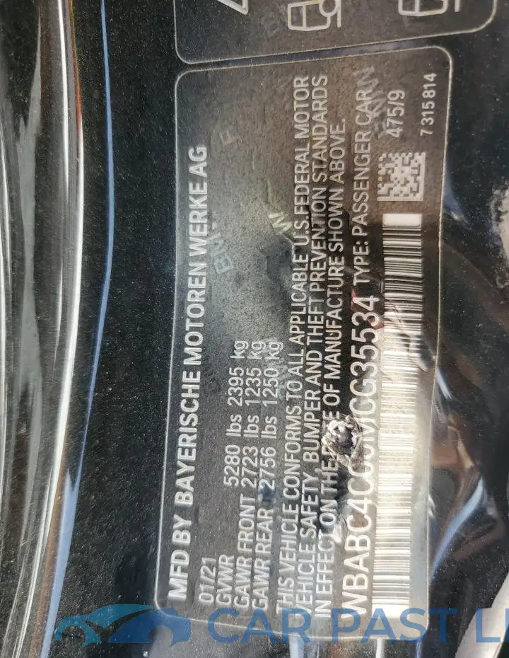WBABC4C00MCG35534# 13