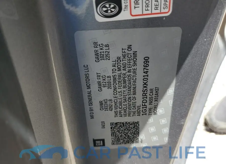 1G1FD1RSXK0147690# 13