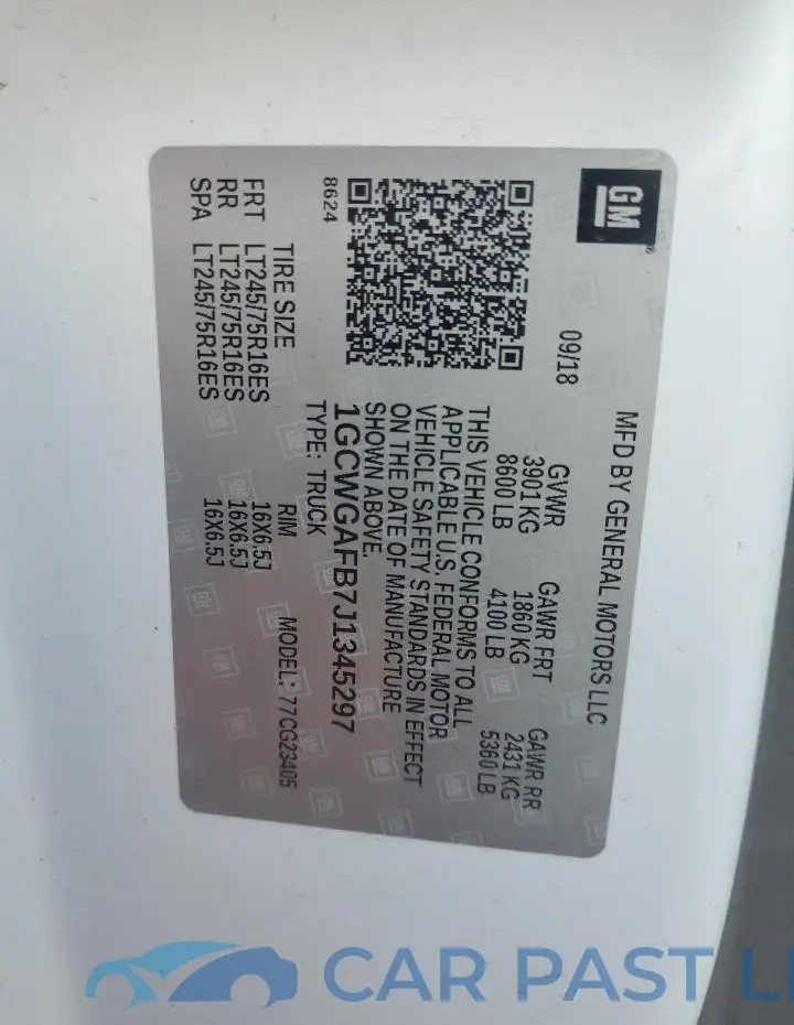 1GCWGAFB7J1345297# 13