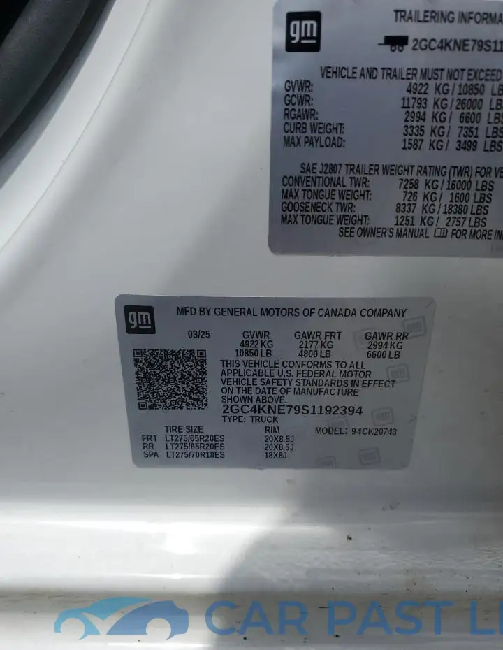2GC4KNE79S1192394# 12